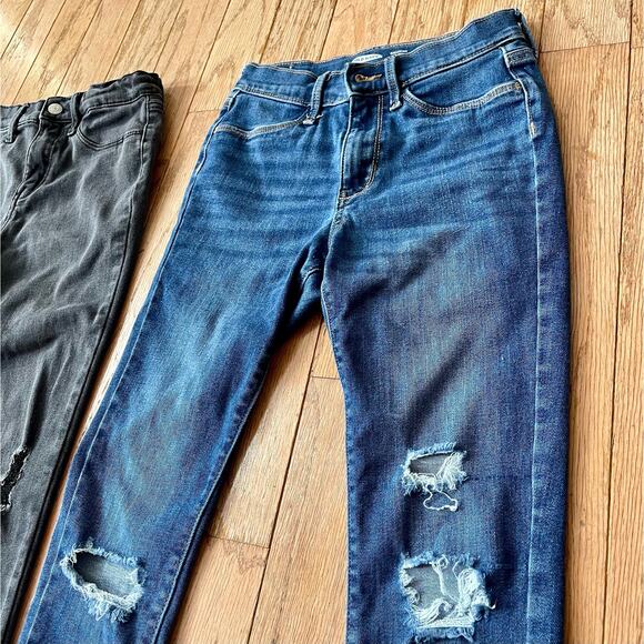 Old Navy Lot of 2 Girls 14 Ballerina Jeggings Torn Blue Gray - Picture 4 of 7